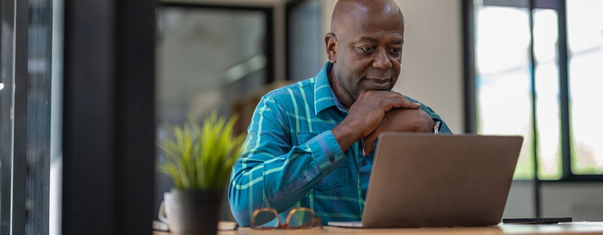 Man using a laptop